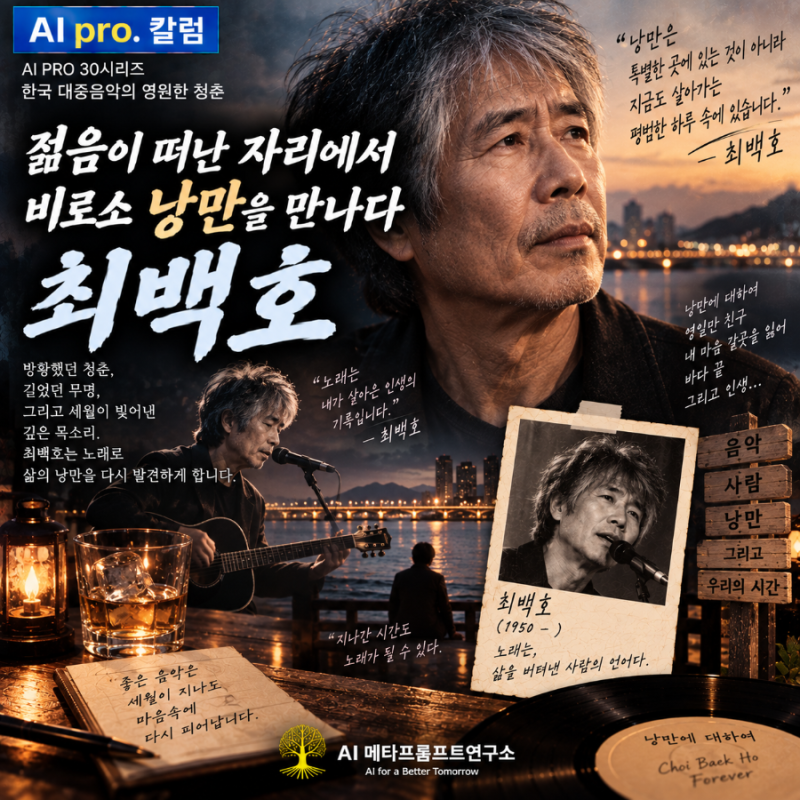 젊음이 떠난 자리에서 비로소 낭만을 만나다 — 최백호