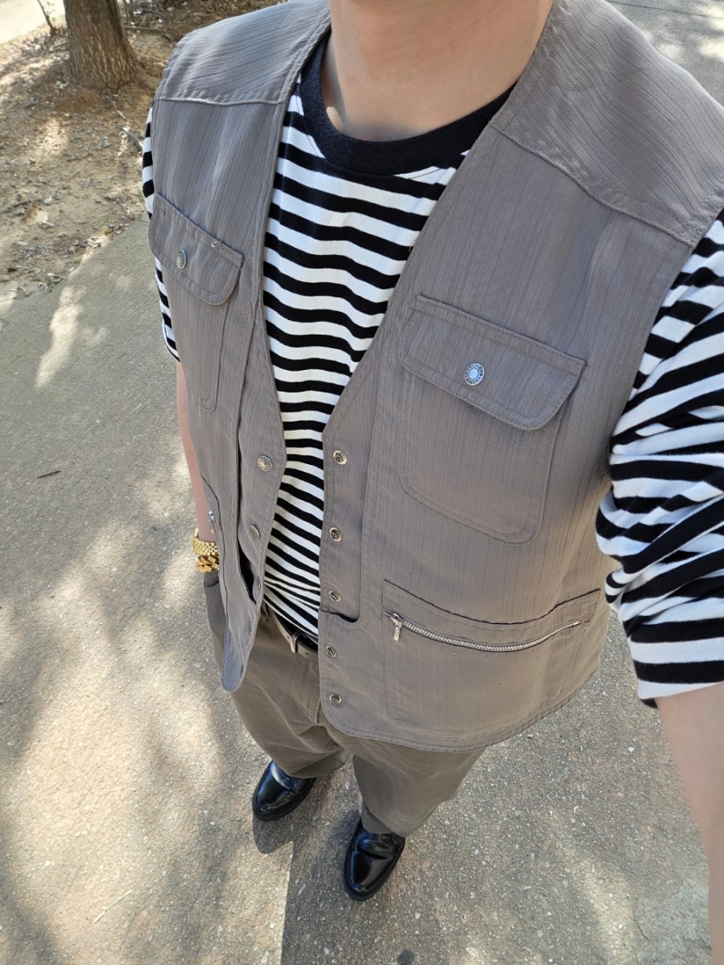오늘의 데일리룩 20도 21도 22도 23도 24도 옷차림 유니클로 바지 조끼 30대 남자 오피스룩 출근....