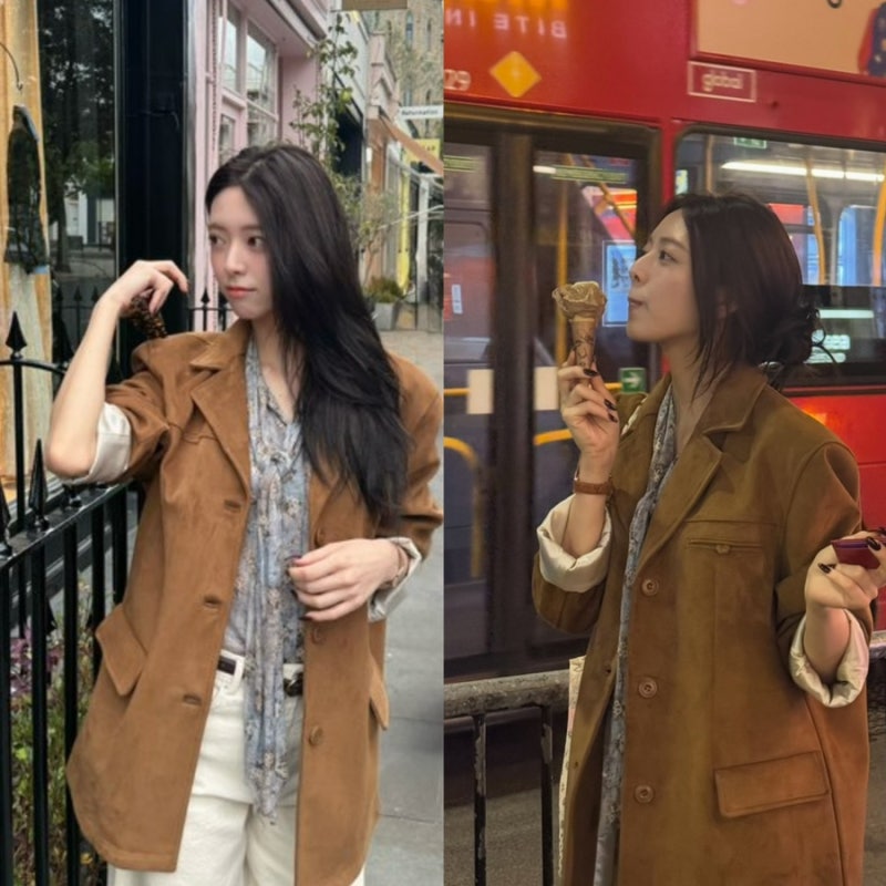 있지 유나 스웨이드 자켓으로 센스있는 코디 완성!