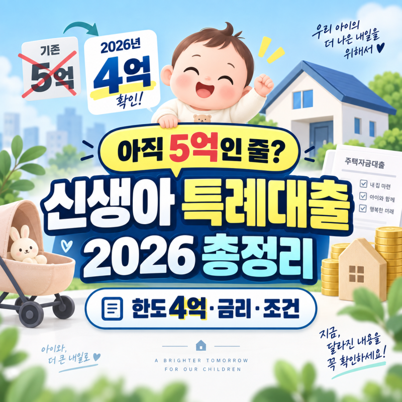2026 신생아 특례대출 조건 총정리 l 아직 5억? 한도 4억·금리·대환