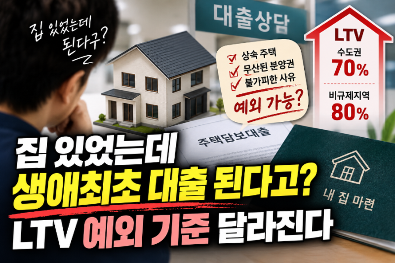 집 있었는데 생애최초 대출 된다고? LTV 예외 기준 달라진다