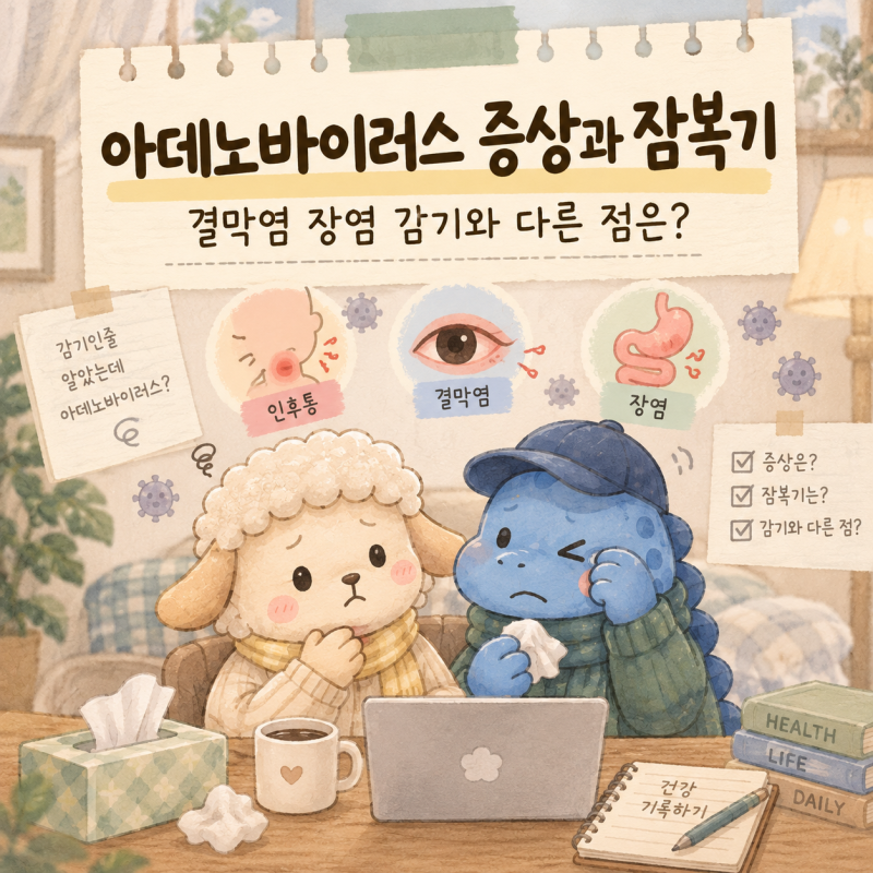 아데노바이러스 증상과 잠복기 결막염 장염 감기와 다른 점은