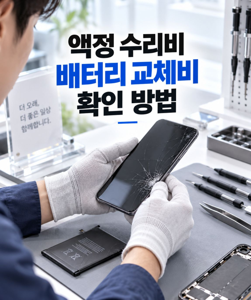 휴대폰 액정 수리비와 배터리 교체비 확인하는 방법