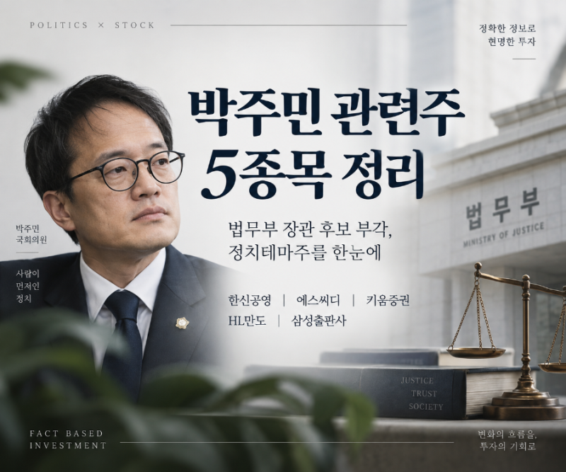 박주민 법무부 장관 후보 거론, 정치테마주 움직일까?