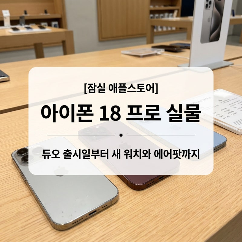 [잠실 애플스토어] 아이폰 18 프로 실물 보고 온 후기! 'Apple 잠실' 방문기 (아이폰 듀오 출시일....