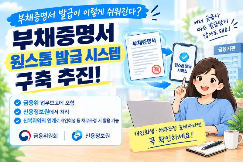 개인회생 준비자 주목! 부채증명서 원스톱 발급 시스템 추진