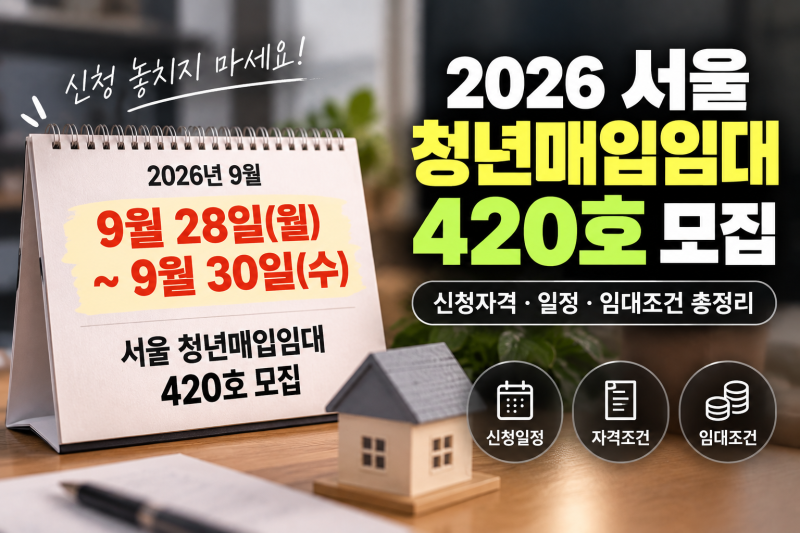 2026 LH 서울 청년매입임대 420호 모집｜신청자격·일정·임대조건 총정리