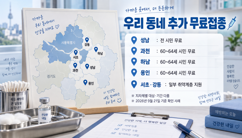 2026 독감 벌써 유행, 50·60대 언제 맞을까? 무료접종 대상부터 우리 동네 지원까지