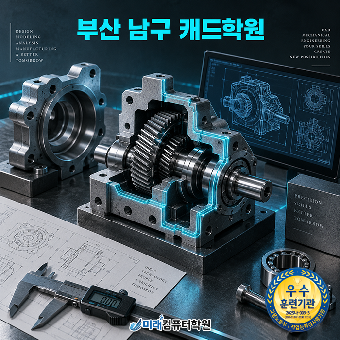 [부산 남구 캐드학원] AutoCAD·Inventor 2D·3D 기계설계 국비지원 취업 실무반 비전공자도 2개월 ....