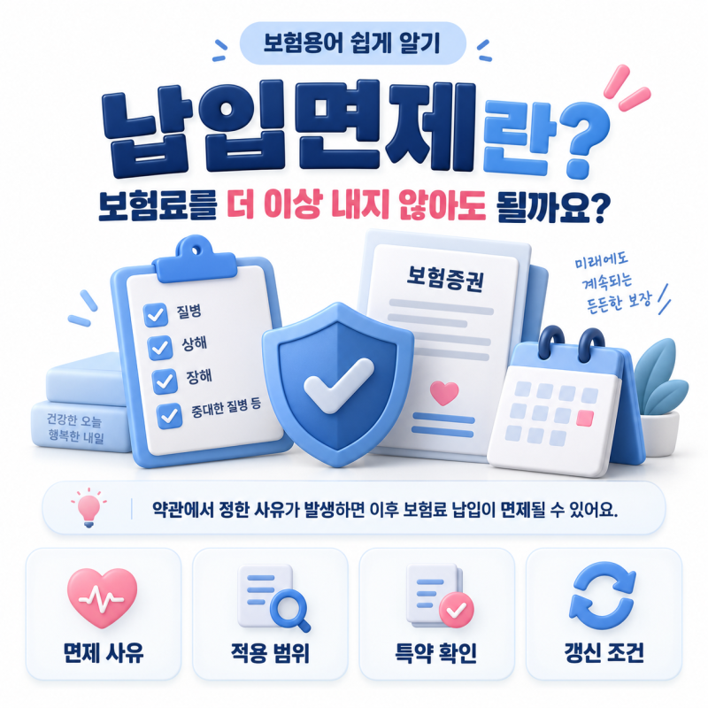 납입면제란? 보험료를 더 이상 내지 않아도 될까요?