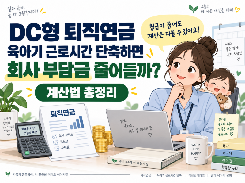 DC형 퇴직연금, 육아기 근로시간 단축하면 회사 부담금 줄어들까? 계산법 총정리