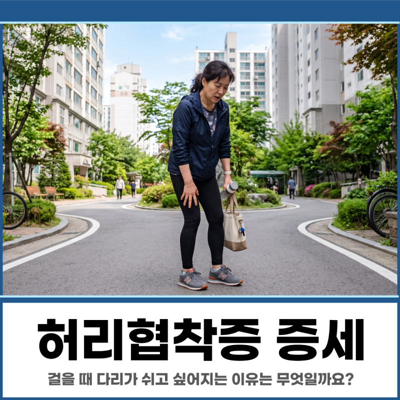 세종시 정형외과, 허리협착증 증세 걸으면 다리가 무겁고 쉬면 편해지는 경우