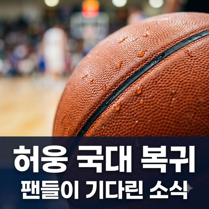 "다시 코트 위로?" 허웅 국가대표 복귀 여부와 2026년 현재 근황