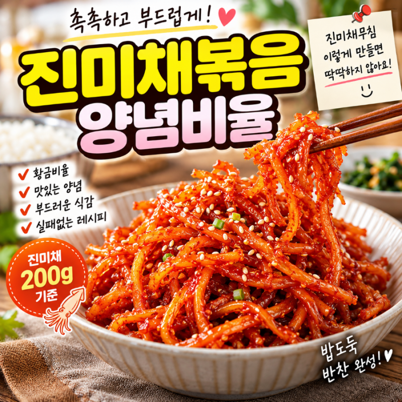 진미채볶음 양념비율 진미채무침 촉촉 부드럽게 만드는 법