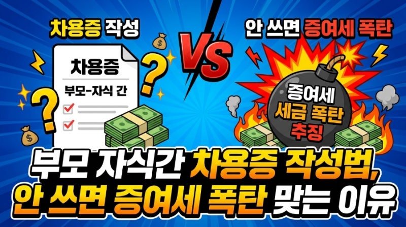부모 자식간 차용증 작성법, 안 쓰면 증여세 폭탄 맞는 이유