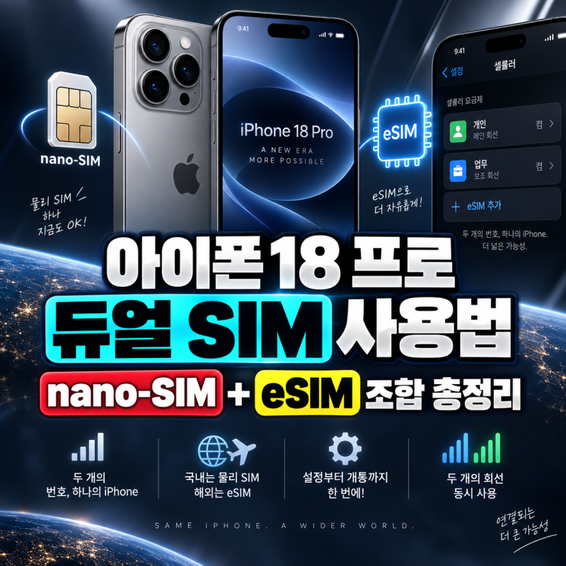 아이폰18 프로 듀얼 SIM 사용법, nano-SIM과 eSIM 조합 총정리