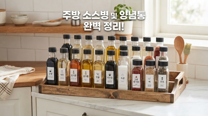 주방 소스병 및 양념통 완벽 정리