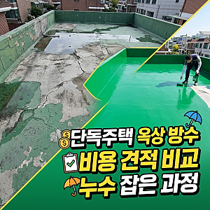단독주택 옥상 방수 공사 비용 견적 비교하고 누수 잡은 과정