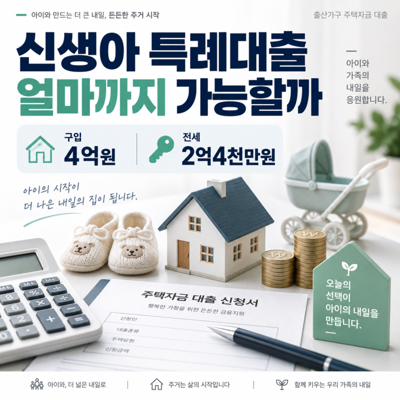 신생아 특례대출 얼마까지 가능할까｜구입·전세 한도와 금리 확인 전 알아둘 조건