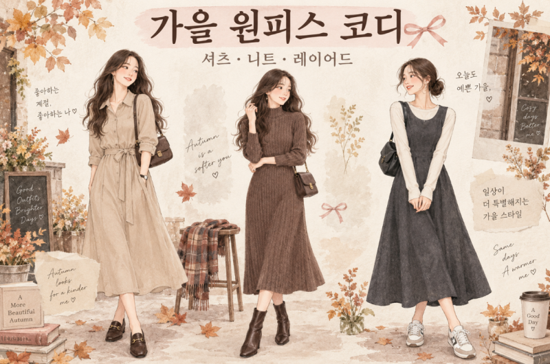 가을 원피스 코디 셔츠·니트·레이어드, 어떤 스타일로 입을까?
