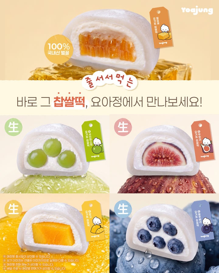 요아정 생과일 요거트 찹쌀떡 출시 | 5종 종류 주문방법 완벽가이드
