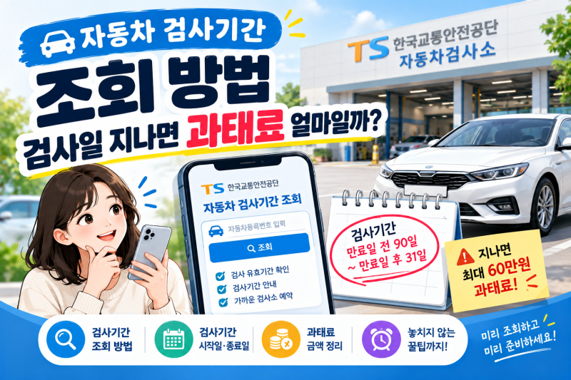 자동차 검사기간 조회 방법｜검사일 지나면 과태료 얼마일까?