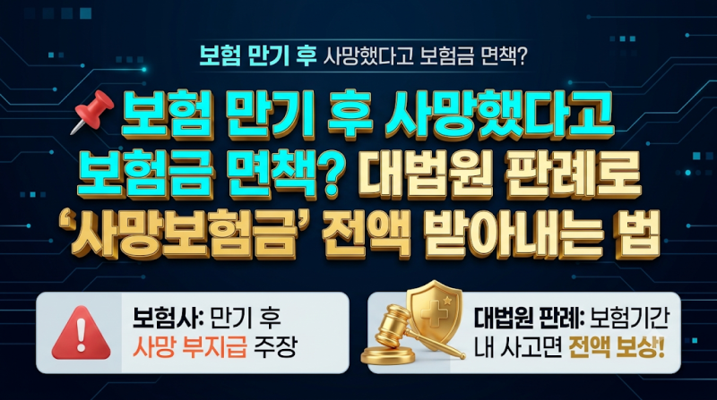 보험 만기 후 사망했다고 보험금 면책? 대법원 판례로 '사망보험금' 전액 받아내는 법