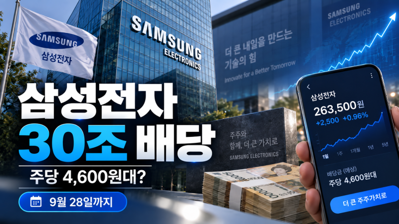 삼성전자 30조 배당 임박｜주당 4,600원대? 9월 28일까지 사야 하나