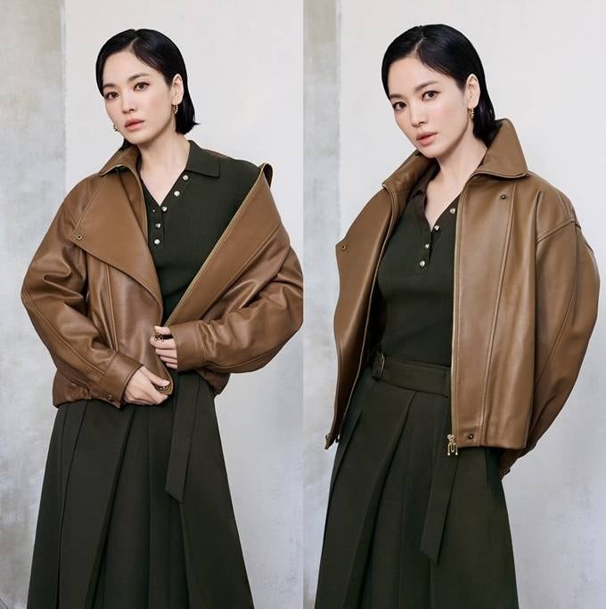 송혜교가 들면 기본룩도 달라진다, 보테가 베네타 가방 2가지