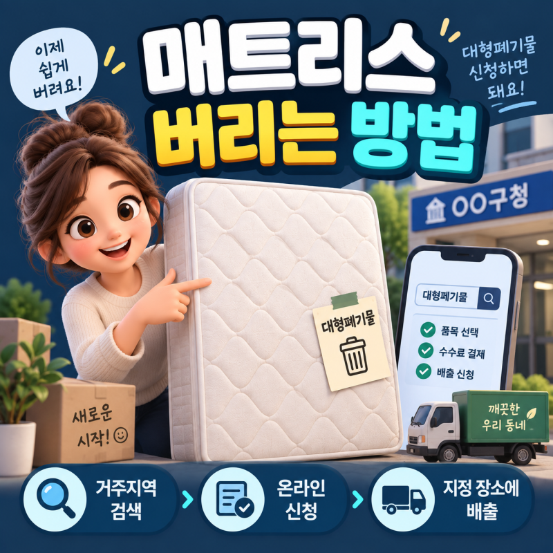 매트리스 버리는 방법, 대형폐기물 스티커 비용부터 신고까지