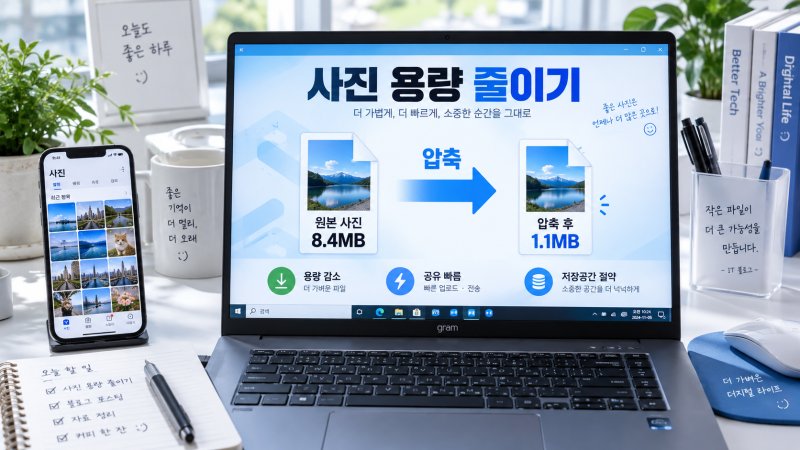 아이폰·갤럭시·컴퓨터 사진 용량 줄이기? 무료 사이트와 그림판까지 방법 총정리!