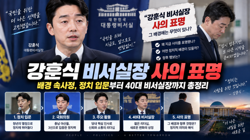 강훈식 비서실장 사의 표명, 왜 지금인가…정치 입문부터 3선 의원·70년대생 첫 대통령 비서....