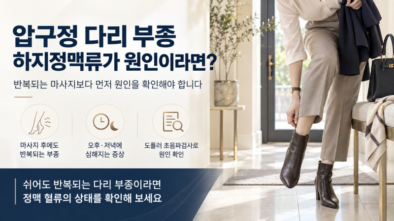 압구정 다리 부종 하지정맥류가 원인이라면? 마사지 보단 치료 필요