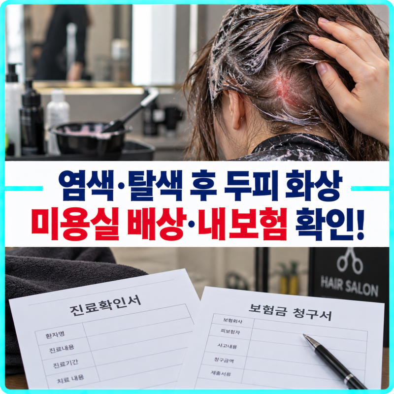 미용실에서 염색·탈색 후 두피 화상을 입었다면? 치료비 배상과 내 보험 확인 순서