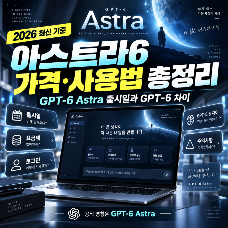 아스트라6 가격·사용법 총정리｜GPT-6 Astra 출시일과 GPT-6 차이
