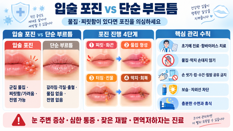 "입술이 찌릿찌릿하더니 물집이?" 입술 포진·부르틈 원인과 관리 수칙 5가지