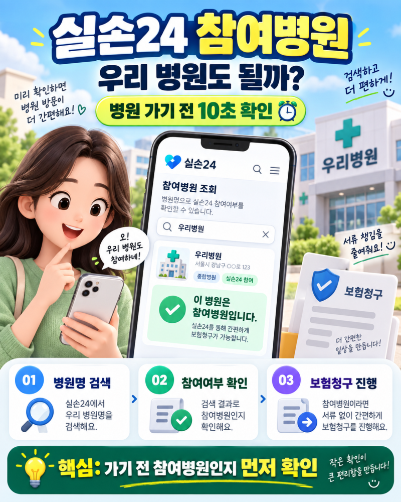 실손24 참여병원 어디서 확인할까? 조회방법·안 뜨는 병원 확인