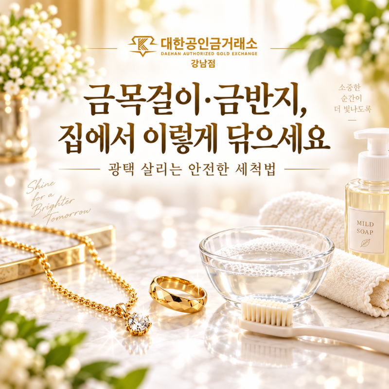 ✨ 금목걸이·금반지, 집에서 이렇게 닦으세요｜광택 살리는 안전한 세척법_대한공인금거래....