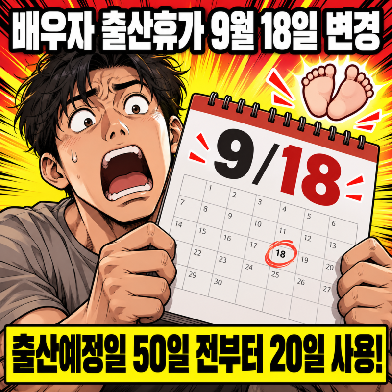 배우자 출산휴가 9월 18일부터 예정일 50일 전에도 쓰는데, 고용보험 지원 상한은 168만4,210원