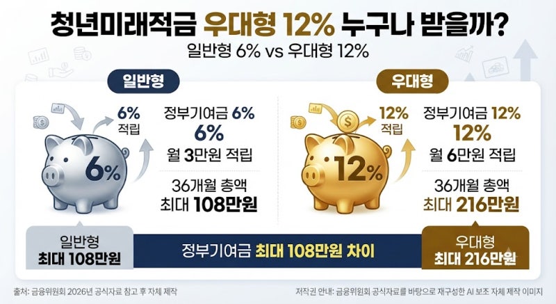 ㅇ청년미래적금 우대형 12% 누구나 받을까? 월 50만원이면 정부지원만 216만원 차이 납니다