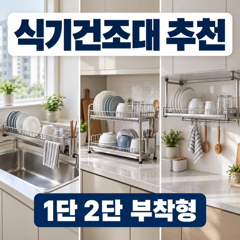 식기건조대 추천 싱크대에 맞는 1단 2단 부착형 고르는 법