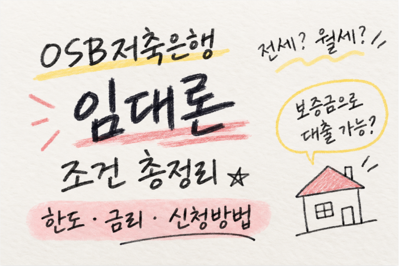 전세 월세 보증금으로 대출 가능할까? OSB저축은행 임대론 정리