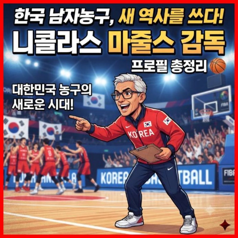 한국 남자농구, 새 역사를 쓰다! 니콜라스 마줄스 감독 프로필 총정리