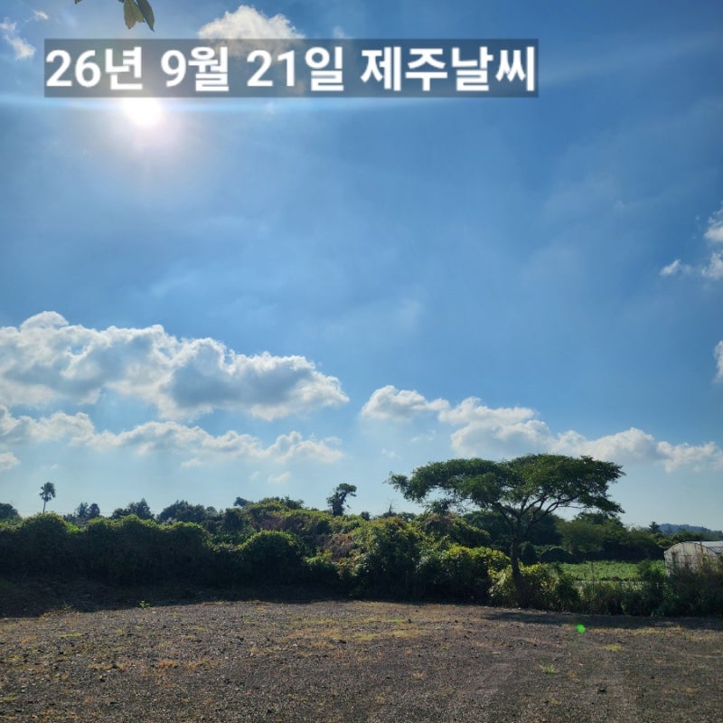 9월 21일 제주도 날씨 서귀포 실시간 옷차림 맑고 쾌청한 가을 날씨 한라산 예보