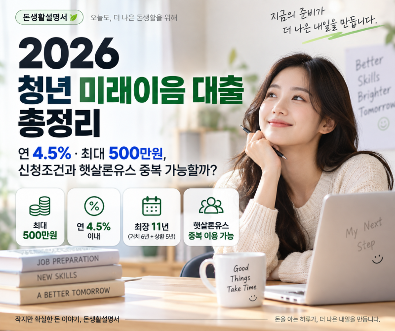2026 청년 미래이음 대출 총정리 | 연 4.5%·최대 500만원, 신청조건과 햇살론유스 중복 ....