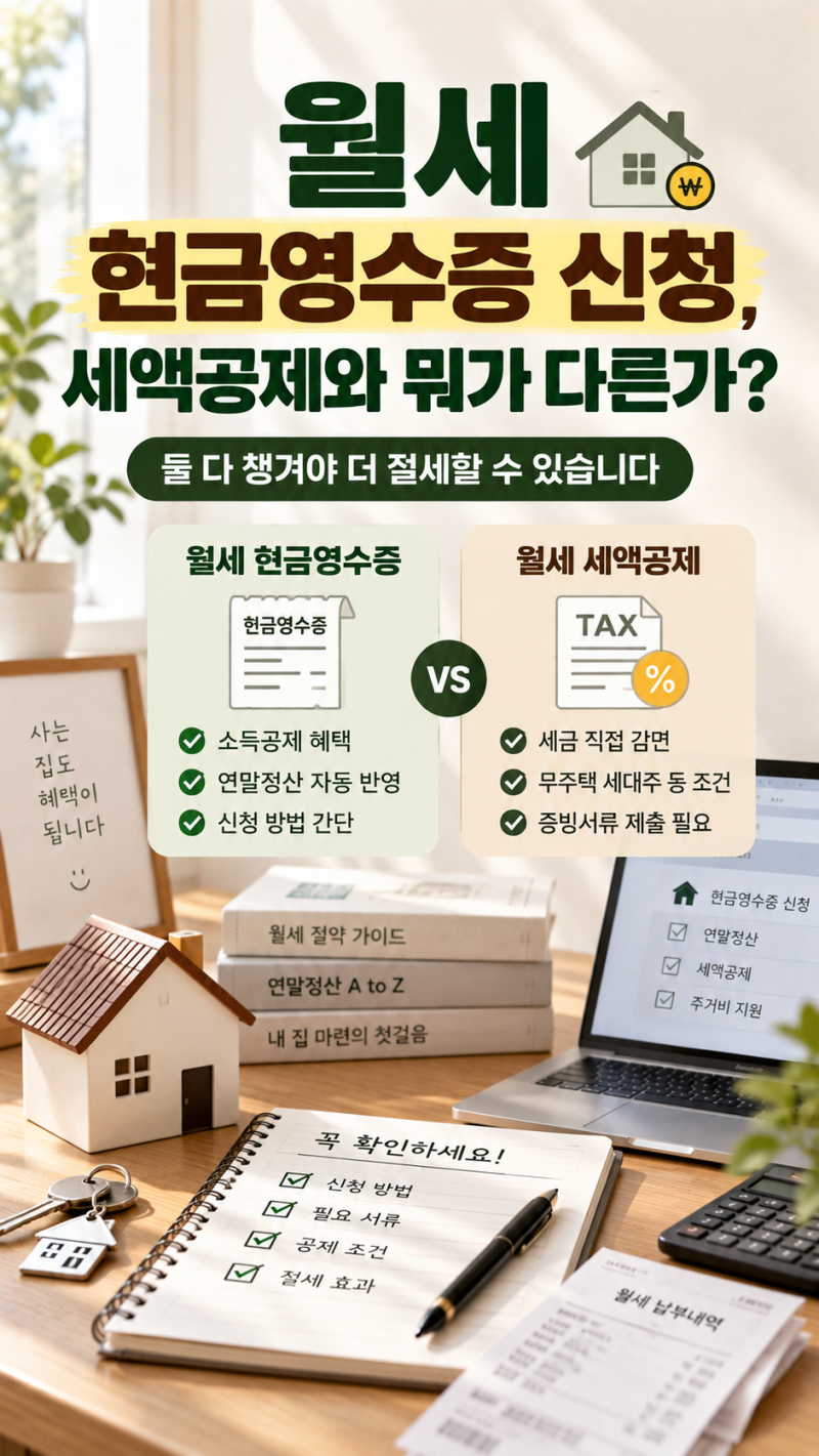 월세 현금영수증 신청 방법, 월세 세액공제와 무엇이 다를까?