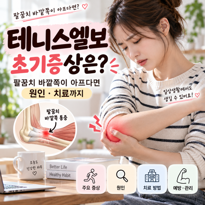 테니스엘보 초기증상은? 팔꿈치 바깥쪽이 아프다면 원인 치료까지