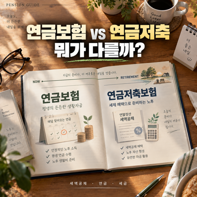 연금보험과 연금저축보험은 같은 보험일까요? 세액공제·연금수령 차이 쉽게 정리