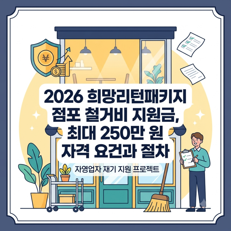 2026 희망리턴패키지 점포 철거비 지원금 자격 및 신청 절차 총정리