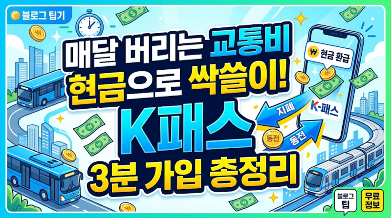 K패스 교통비환급 신청방법 3분 만에 매달 교통비 30% 돌려받는 법